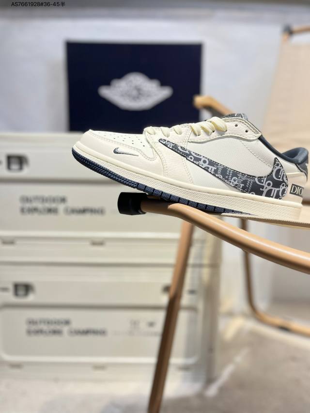 Company-level first-layer Pi Dior x Jordan Air Jordan 1 Low Aj1 low-top series b