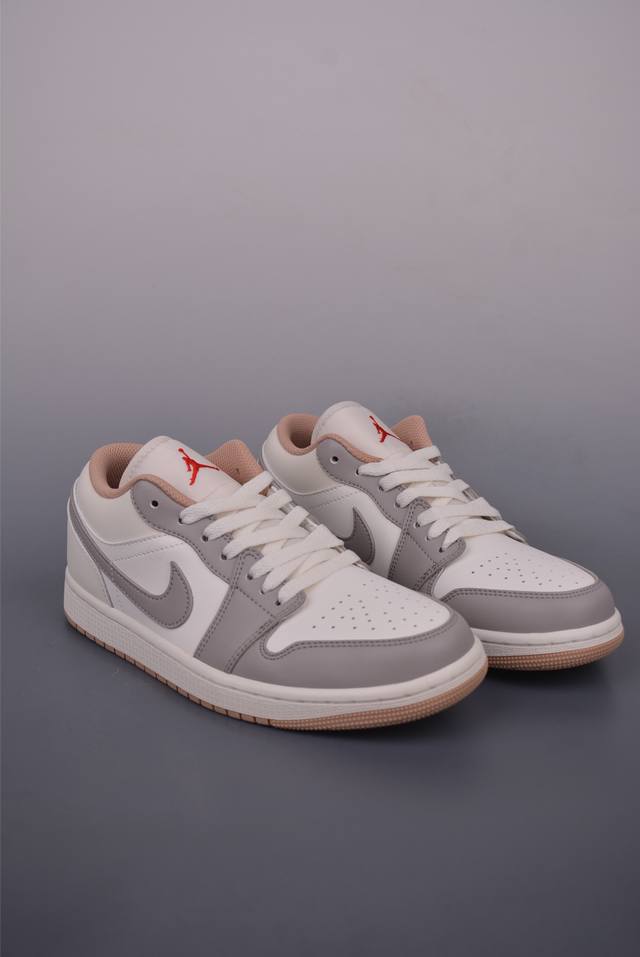 Air Jordan 1 Low Beige Gray Aj1 Qiao 1 low-top casual sneakers synchronized with
