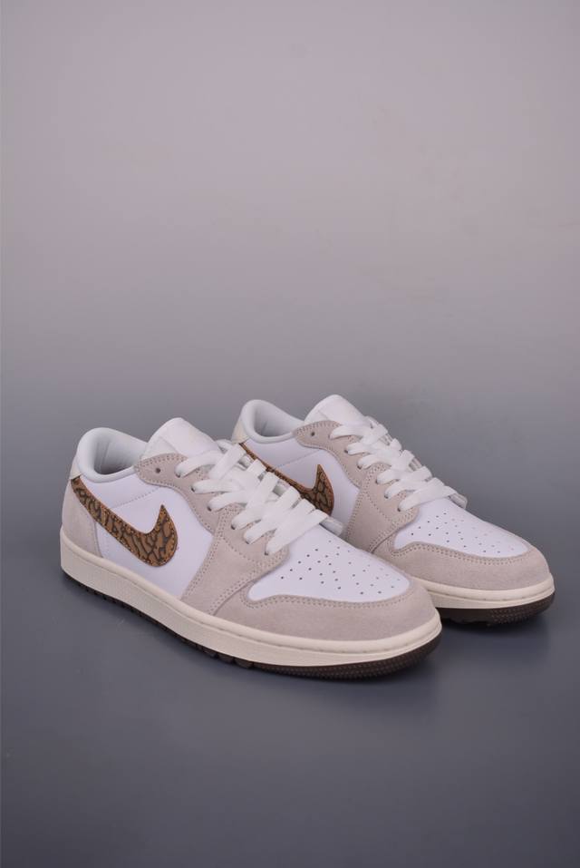Air Jordan 1 Low White Brown Golf Aj1 Joe 1 low-top casual sneakers synchronized