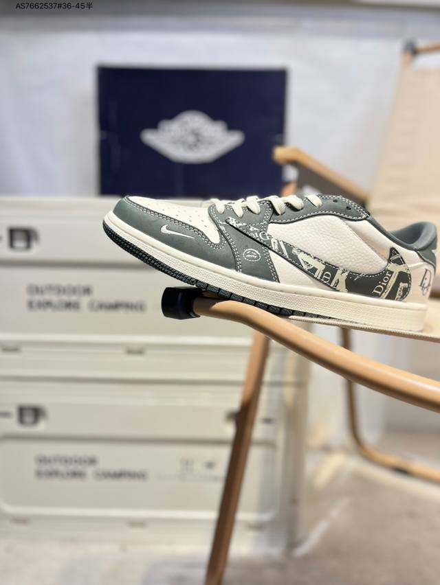 Company-level first-layer Pi Dior x Jordan Air Jordan 1 Low Aj1 low-top series b