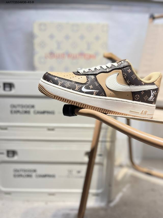 Lv X Nk Air Force 1'07 Low Air Force One Low-top Casual Shoes #Customized leathe