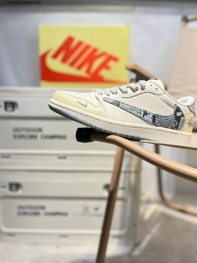Company-level first-layer Pistusi x Jordan Air Jordan 1 Low Aj1 low-top series b