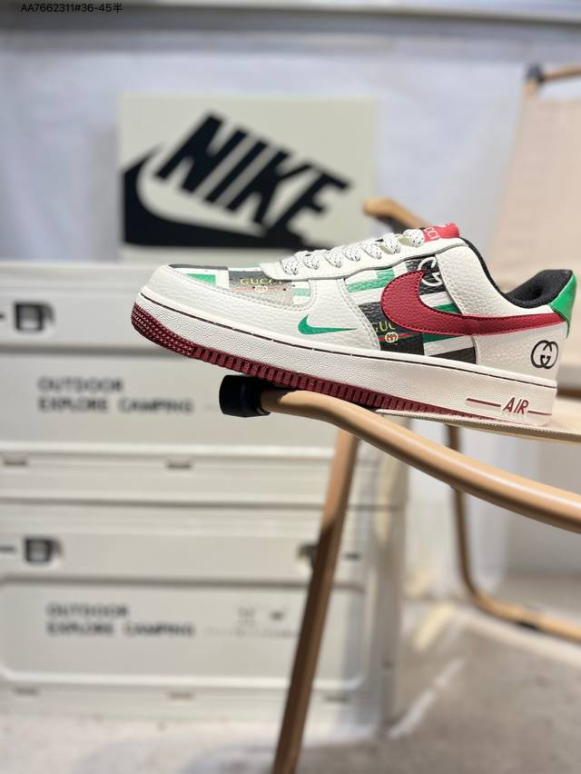 Gucci X Nk Air Force 1'07 Low Air Force One Low-top Casual Shoes #Customized lea