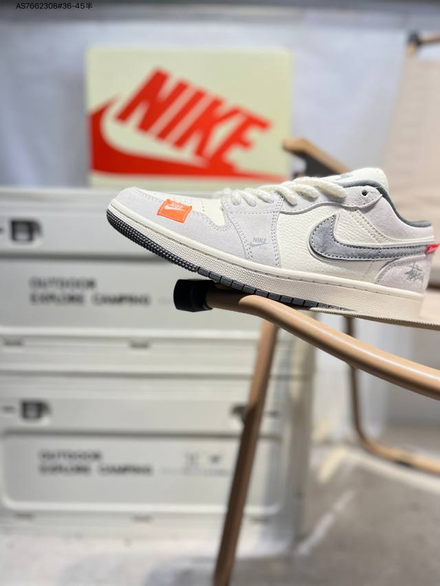 Custom shoe box pure original factory # Stussy x Jordan Air Jordan 1 Low Aj1 low