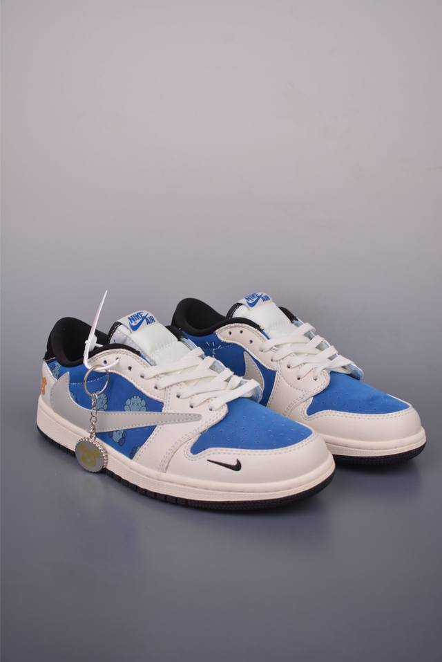 Fragment X Travis Scott X Violent Bear Air Jordan 1 Low three-party joint invert