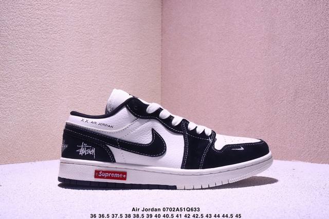 Nike Jordan Air Jordan 1 high-end customized low-top retro shock-absorbing, non-