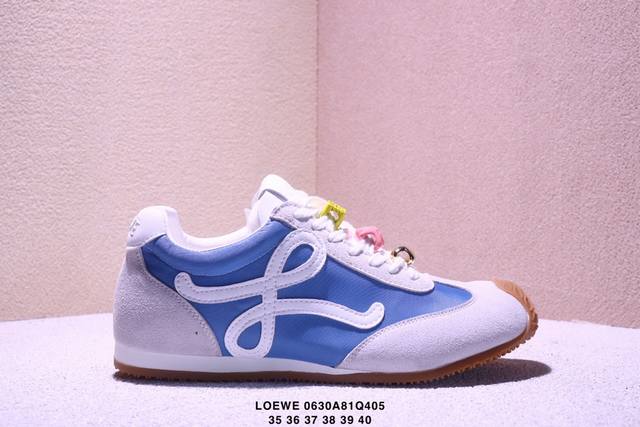 Genuine Loewe Ballet Runner calfskin round toe lace-up low-top casual shoes Siz