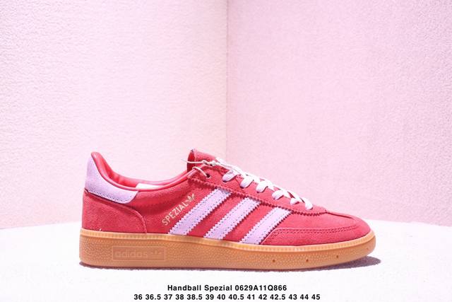 Handball Spezial Red and pink retro casual sneakers The whole shoe is made of su