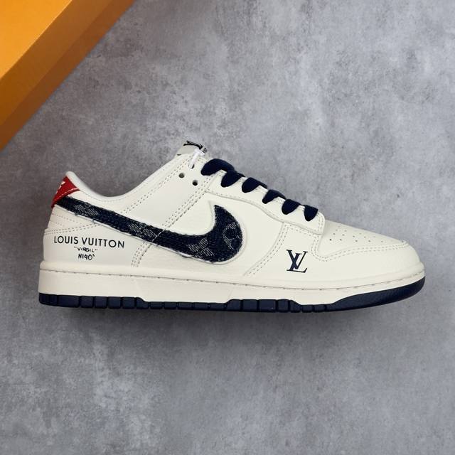 Local core private Nike Air Dunk Low 1 "Lv joint denim blue and red" starry sky