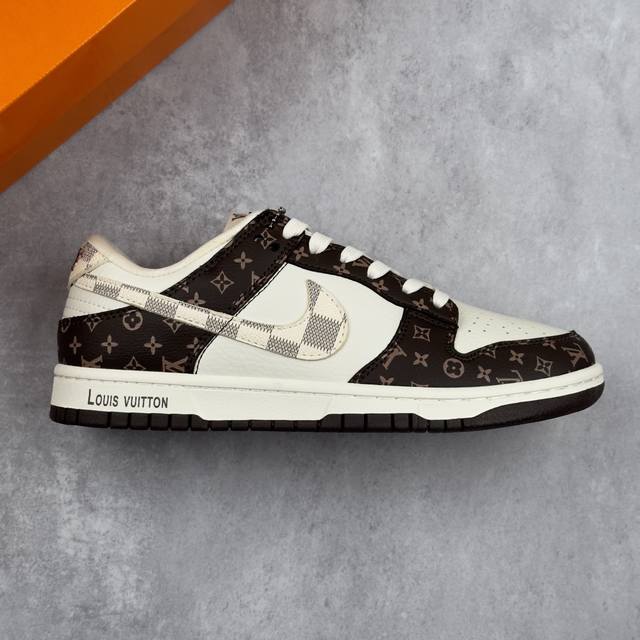 Local core private Nk Sb Dunk Low Lv joint-chessboard brown and white hook anniv