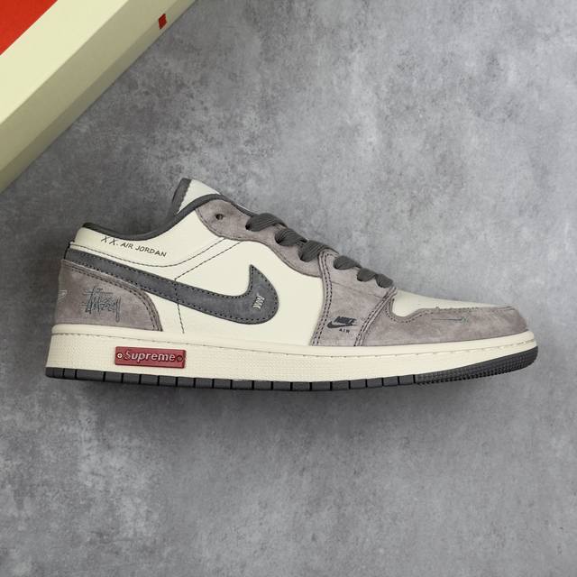 Local core private Air Jordan 1 Low Aj1 Joe 1 Stussy joint beige metal label hig