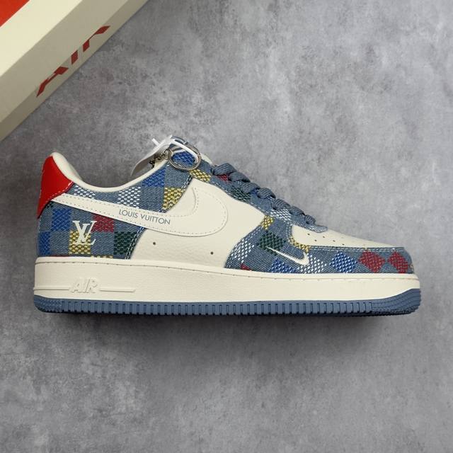 Local core private Nike Air Force 1'07 Low Lv joint color denim Air Force One lo
