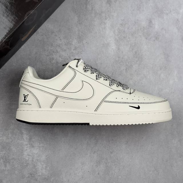 Local core private Nike Court Vision 1 Low "Lv co-branded double black line" low