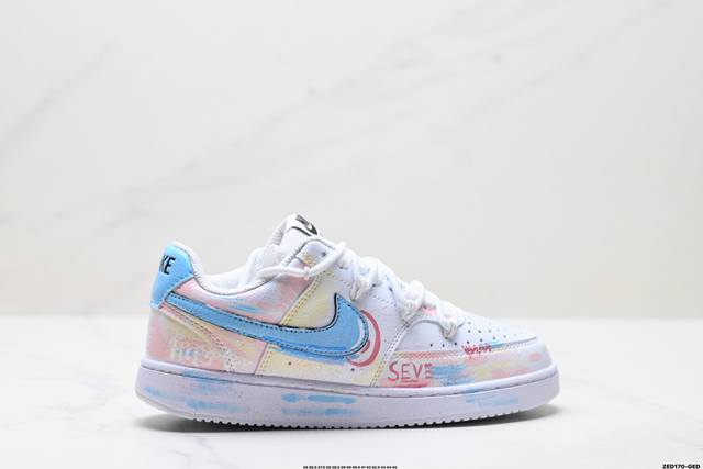 Corporate Nike Court Vision Lo 'Diy' custom low-top versatile breathable casual