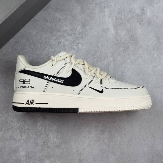 Local core private Nike Air Force 1 '07 Low Balenciaga joint--- white and black