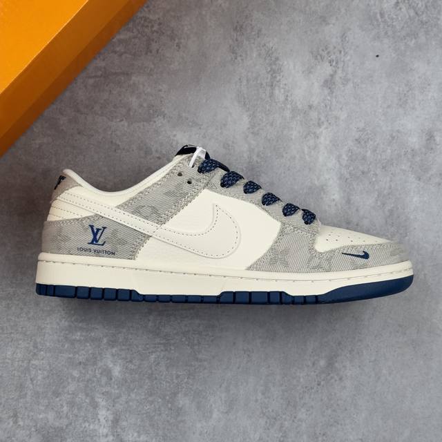 Local core private Nike Sb Dunk Low "Lv joint night blue denim stitching" annive