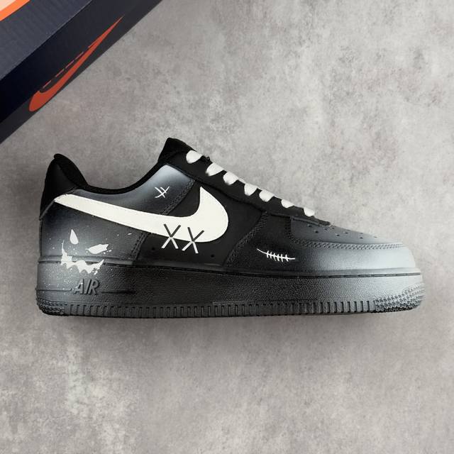 Local core private Nike Air Force 1'07 Low Devil Smiles Hand-painted graffiti de