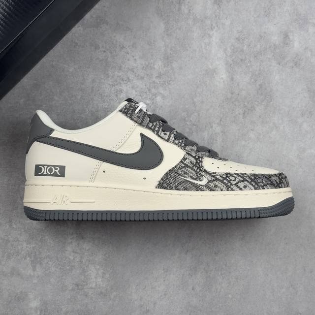 Local core private Nike Air Force 1'07 Low Dior joint gray pattern woven Air For