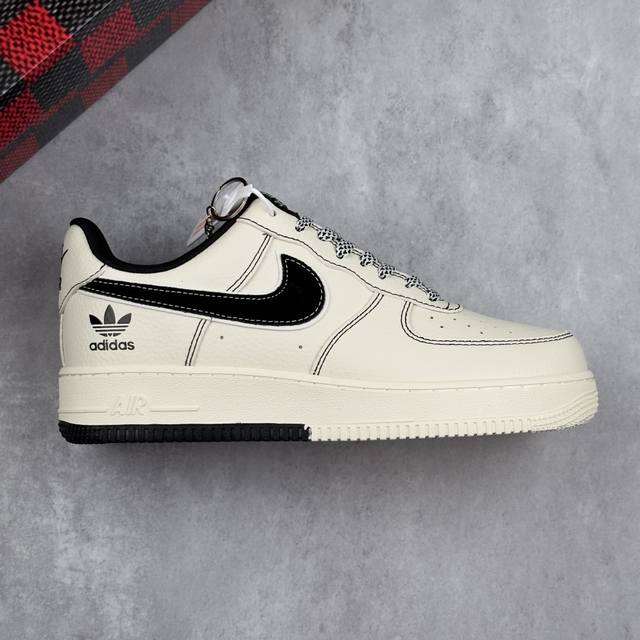 Local core private Nike Air Force 1'07 Low Adidas co-branded black line double-s