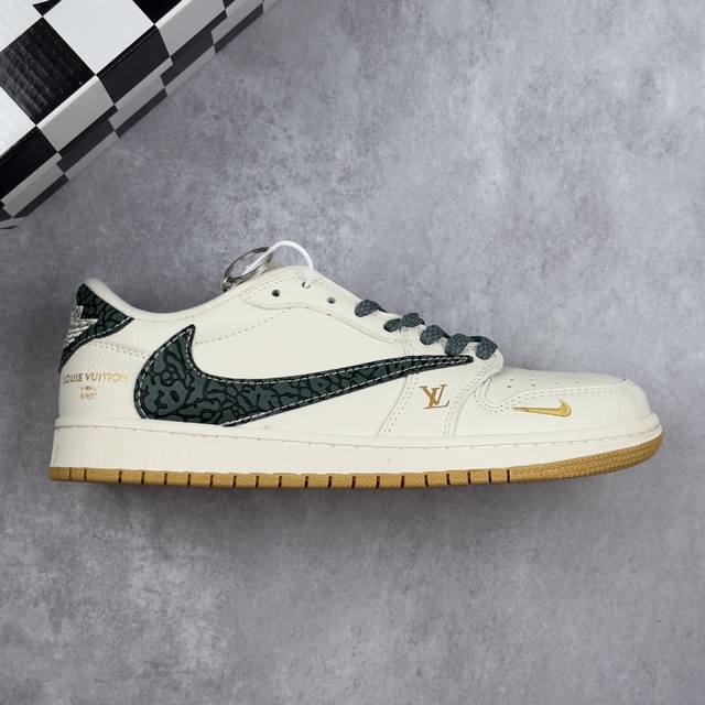 Local core private Jordan Air Jordan Low inverted hook "Lv joint'' cracked green