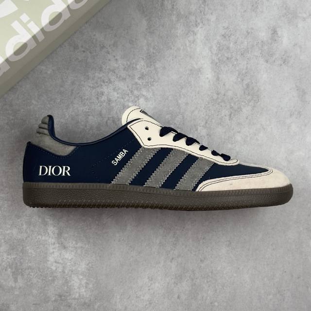 Local core private Dior X Adidas Original Samba Og Dior X Adidas low-top gray-bl