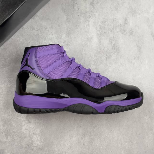 Local Core Private Air Jordan 11 Retro High High-top Purple and Black Patent Lea