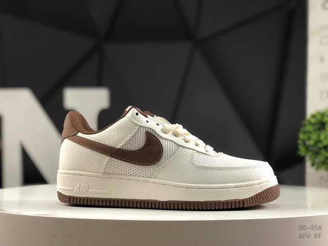 Nike Air Force 1 '07 Low mesh splicing with beige and brown original last and or
