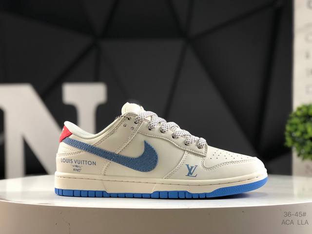 Overseas hit limited sale! Nike Sb Dunk Low "Lv joint summer ice blue red" anni