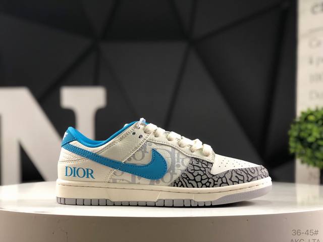 Overseas hit limited sale! High-end custom Nike Sb Dunk Low "Dior joint --- whi