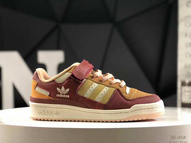 Adidas Forum 84 Low Beige Brown Low-top versatile trendy casual sports shoes. B