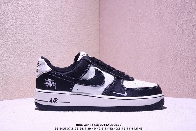 Limited sale overseas! Corporate-level Nike Air Force 1 '07 Low Stussy joint-bl