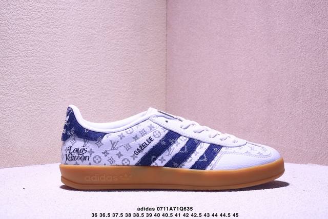 Adidas Dexun Shoes "Lv Joint-White and Blue Denim" high-end customized luminous