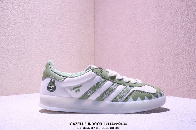 Corporate-level Adidas Originals Gazelle Indoor Indoor T-toe shoes Labubu co-br