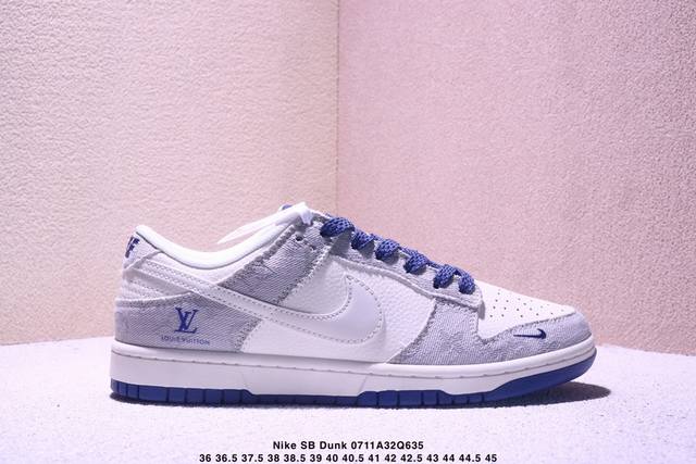 Overseas hit limited sale! Nike SB Dunk Low "Lv joint night blue denim stitchin