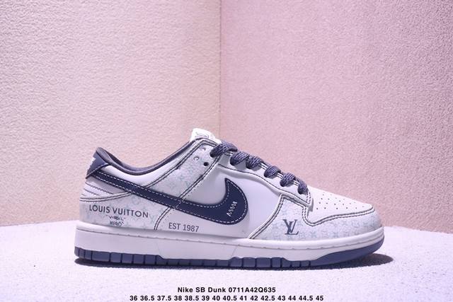 Overseas hit limited sale! Nike SB Dunk Low "Lv joint pattern gray hook" annive