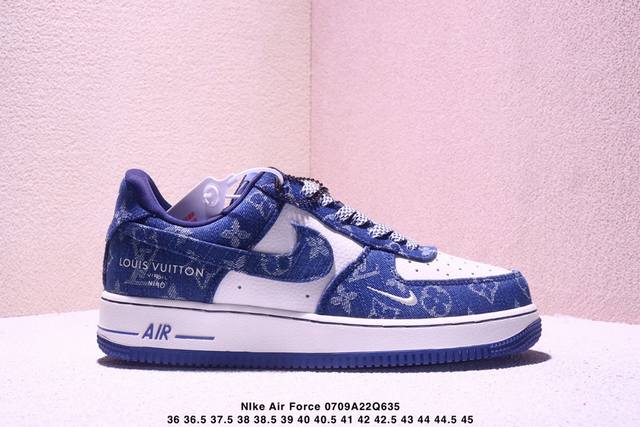 Limited sale overseas! Corporate-level Nike Air Force 1 '07 Low Lv joint-blue d