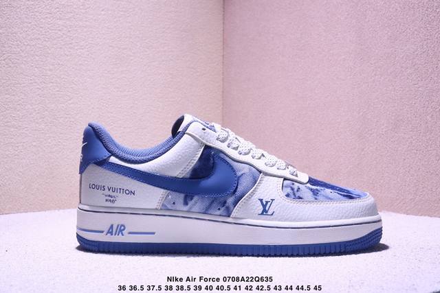 Limited sale overseas! Corporate-level Nike Air Force 1 '07 Low Lv joint-Blue O