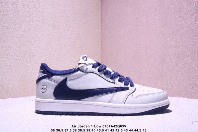 High-end custom Fragment Design X Jordan 1 Low Lightning joint inverted hook lo