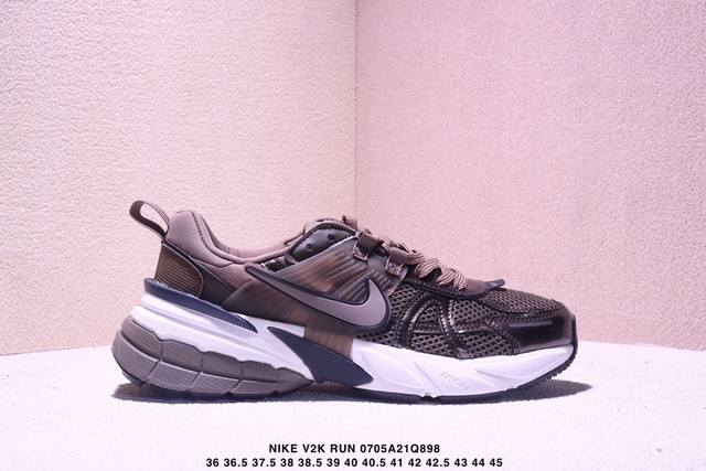 Genuine Nike V2K Run running shoes, retro style mesh breathable sports shoes, g