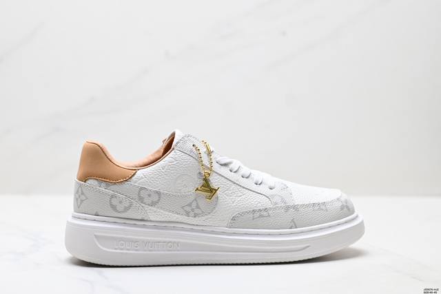 Genuine Louis Vuitton Beverly Hills Cowhide Low-top Fashion Sneakers for Men Si