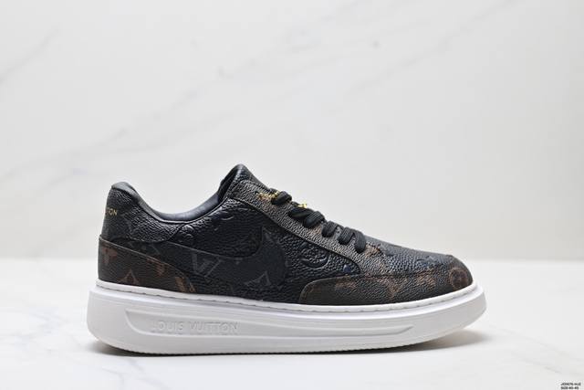 Genuine Louis Vuitton Beverly Hills Cowhide Low-top Fashion Sneakers for Men Si