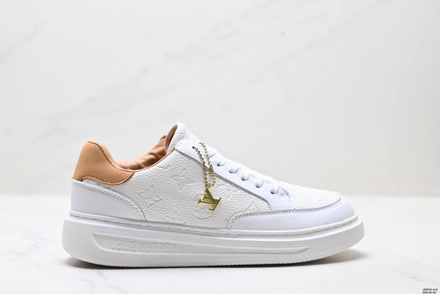 Genuine Louis Vuitton Beverly Hills leather low-top fashion sneakers for men Si