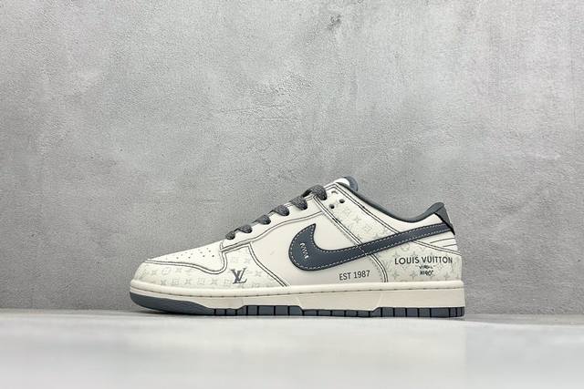 Nike Sb Dunk Low Lv joint pattern gray hook anniversary high-end customized low-