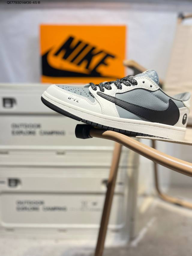 Company-level top layer leather Ape Head x Jordan Air Jordan 1 Low Aj1 low-top