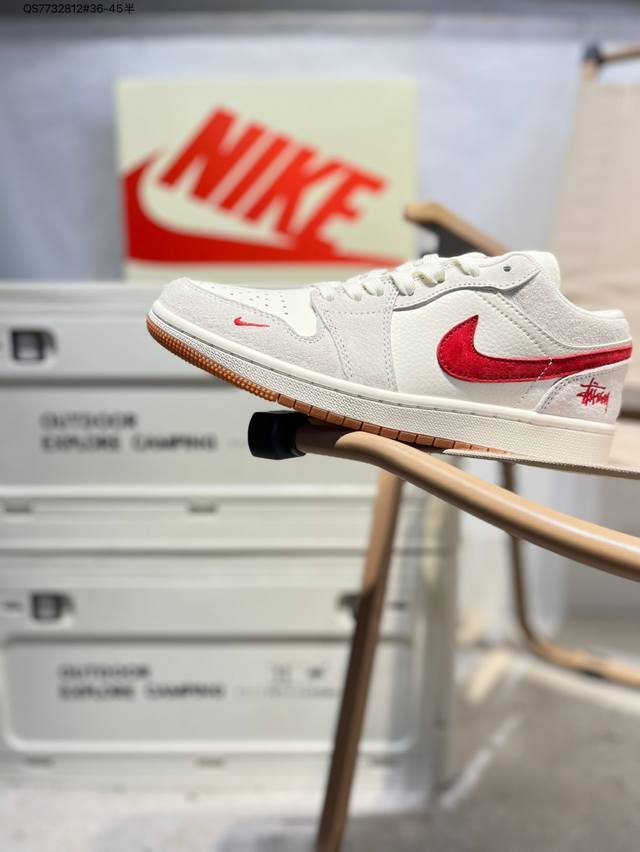 Company-level top-layer leather Jordan Air Jordan 1 Low Aj1 low-top series bask