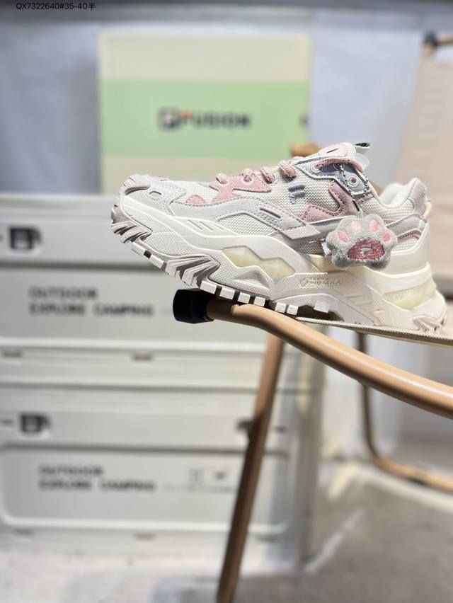 Fila Fusion Fila Tide Brand Bianco Fabric Synthetic Leather Hard Candy Splicing