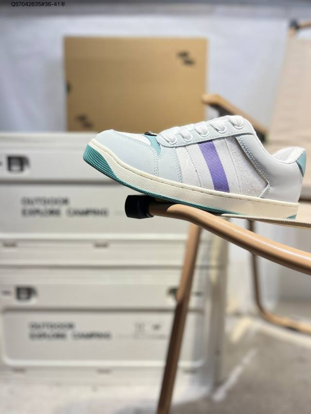 Gucci Distressed Screener Sneaker Gucci classic dirty shoes prototype retro vers
