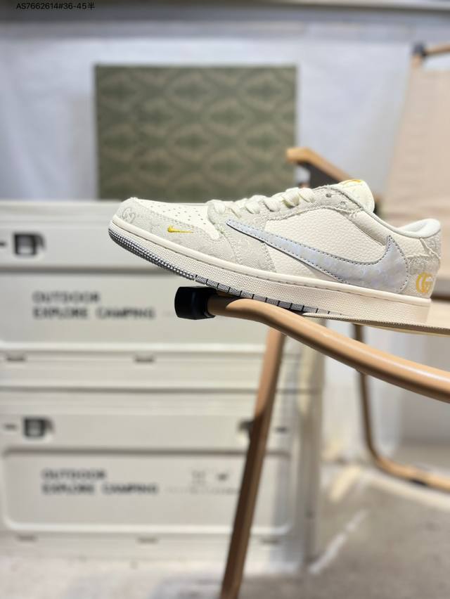 Corporate-grade top-layer leather Gucci x Jordan Air Jordan 1 Low Aj1 low-top s