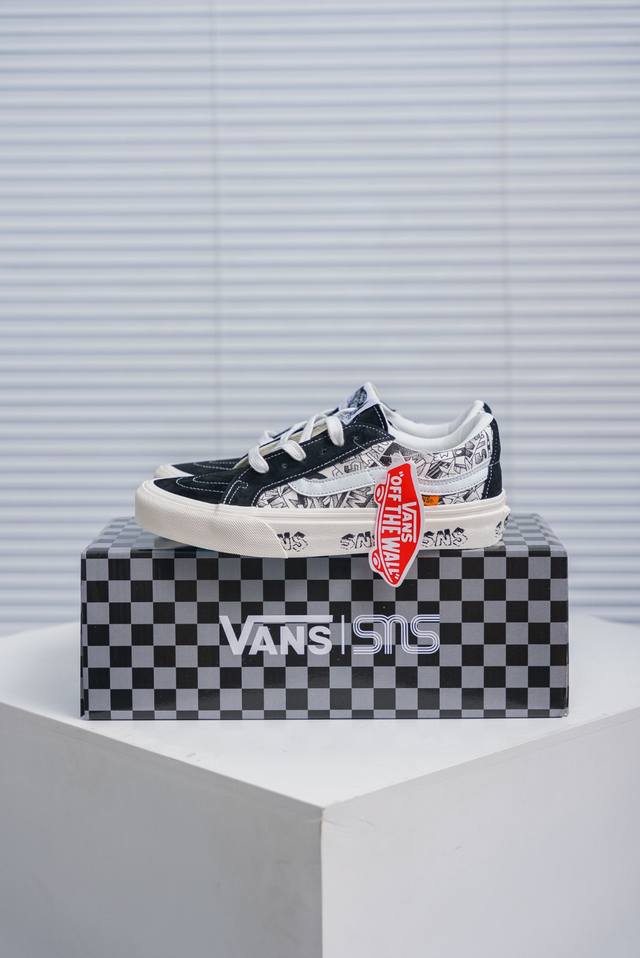 Core Private Vans Sk8-Low classic Sns printed low-top black and white casual sne
