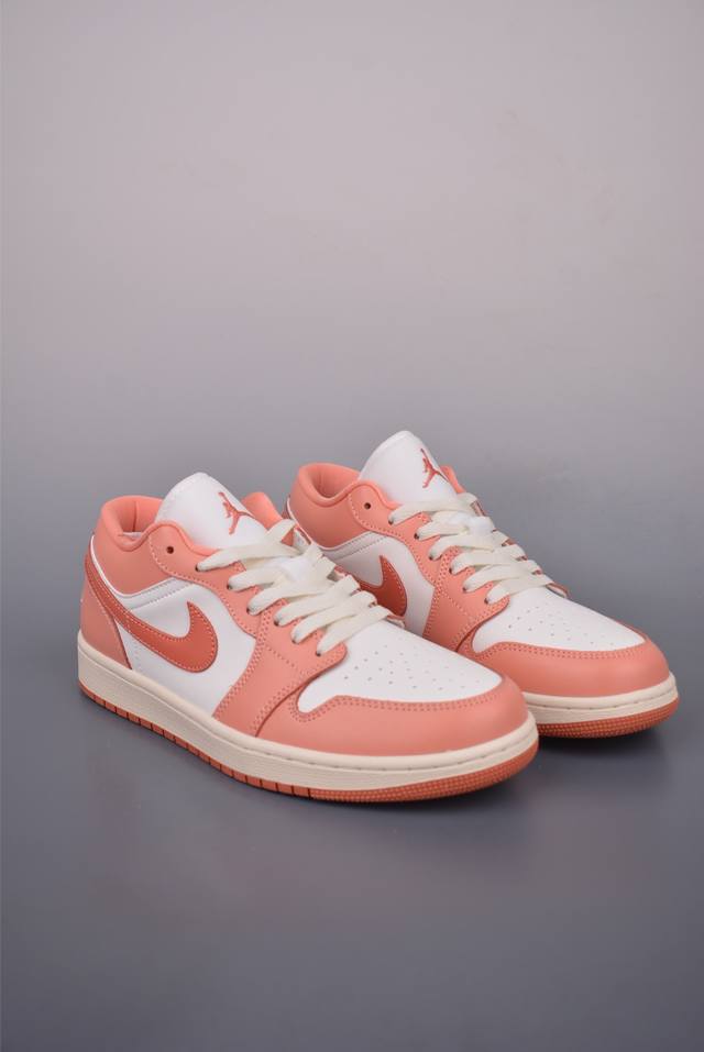 Air Jordan 1 Low White and Pink Aj1 low-top casual sneakers synchronized with th
